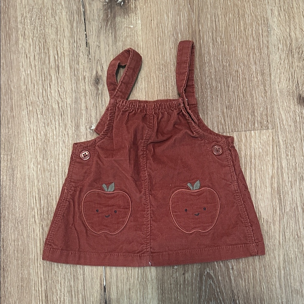 Carter's Rust Orange Corduroy Dress with Apple Pockets